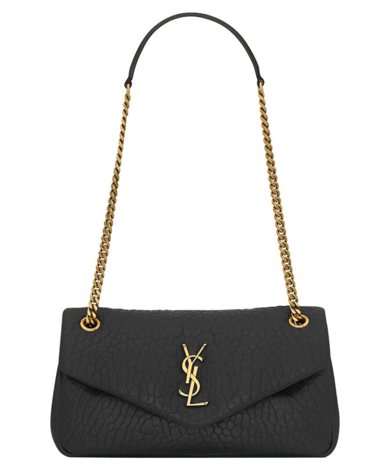 Saint Laurent Calypso Small In Plunged Lambskin Black